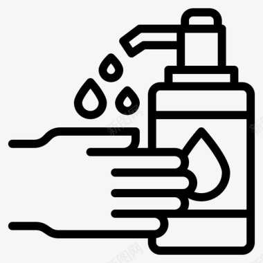 手洗洗手1线性图标