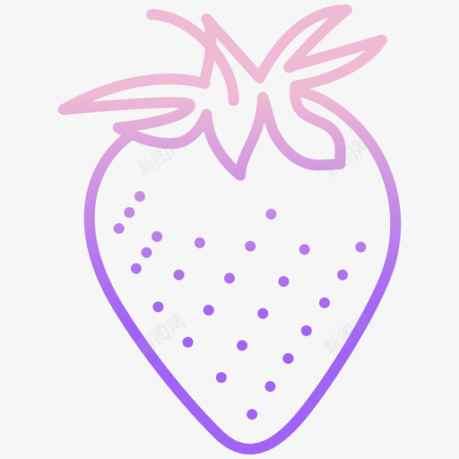 草莓素食37轮廓渐变svg_新图网 https://ixintu.com 草莓 素食 轮廓 渐变