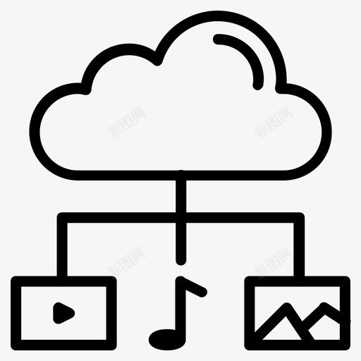 云存储数据音乐svg_新图网 https://ixintu.com 存储 数据 音乐 视频