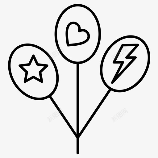 气球电气球心脏svg_新图网 https://ixintu.com 气球 电气 心脏 星星 活动 管理 常规 线路