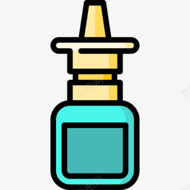 鼻喷雾剂药物2线性颜色图标