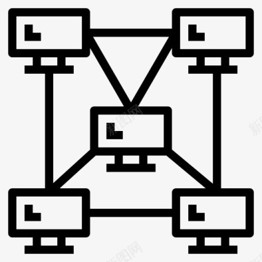 混合网络连接链接图标