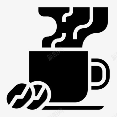 咖啡杯商务热咖啡图标