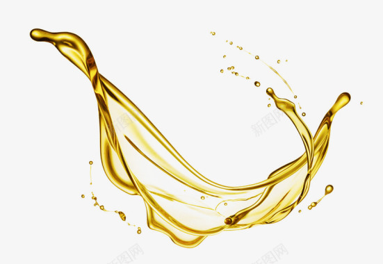 油滴泼水泼油金黄色油液体流体免扣wwwdengoo图标