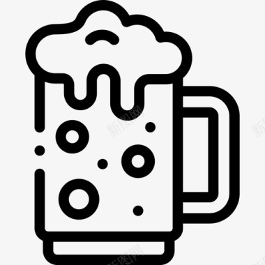 啤酒啤酒65线性图标