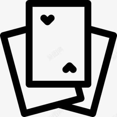 纸牌游戏在家休闲活动3线性图标