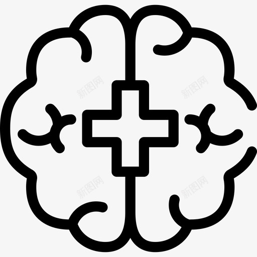 大脑心理健康8线性svg_新图网 https://ixintu.com 大脑 心理健康 线性