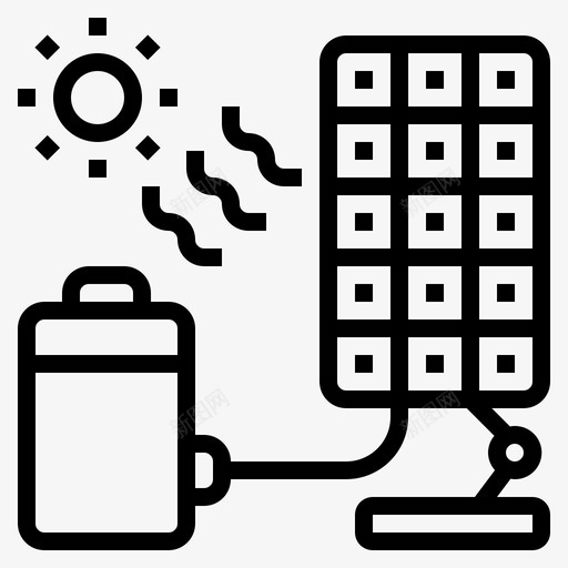 太阳能电池能源绿色svg_新图网 https://ixintu.com 绿色 太阳能电池 能源 轮廓 图标