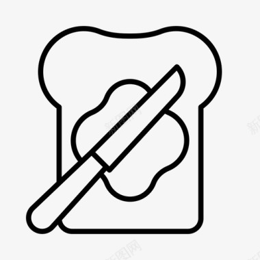 面包和黄油烹饪食物图标