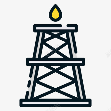 钻机石油工业16线颜色图标
