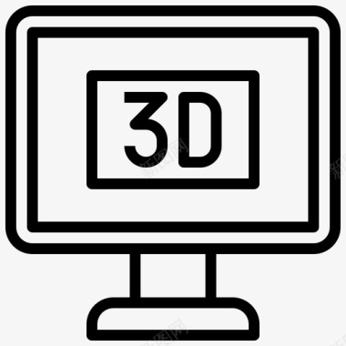 3d电影电视65线性图标