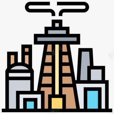 萃取石油工业24线性颜色图标