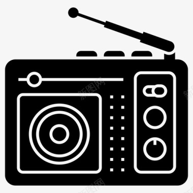 收音机输出设备收音机广播图标