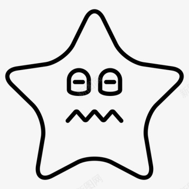 星星表情符号疲惫图标