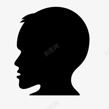 男孩的头孩子的大脑孩子的脸图标