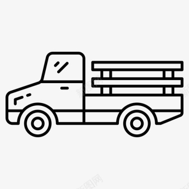 平板卡车交货运输装载机图标