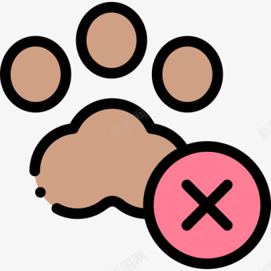 禁止携带宠物35号游泳池线性颜色图标