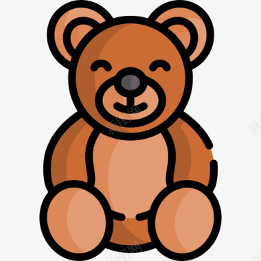 泰迪熊该睡觉了56岁线性颜色图标