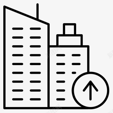 箭头建筑不动产图标