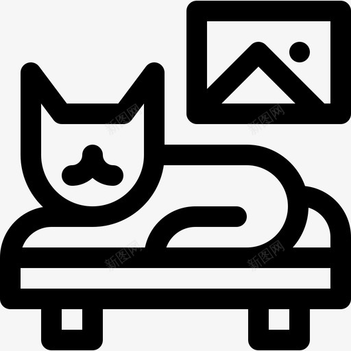 猫在家工作76直系svg_新图网 https://ixintu.com 在家 工作 直系