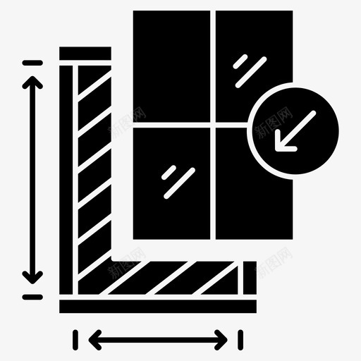 窗户安装窗户更换室内安装svg_新图网 https://ixintu.com 窗户 安装 室内 更换 测量 建筑物 向量 图标