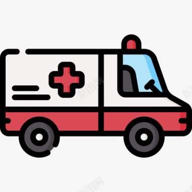 救护车急救服务55线性颜色图标