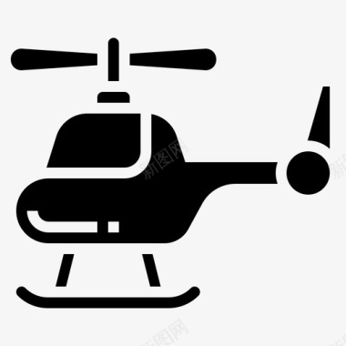 直升机飞机螺旋桨图标