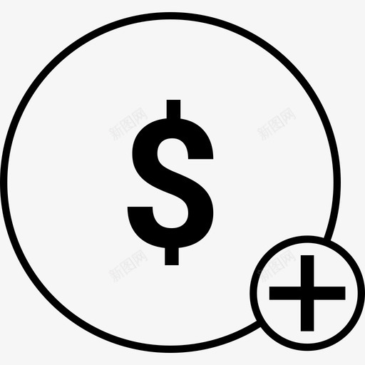 加美元加货币加美元轮廓svg_新图网 https://ixintu.com 美元 货币 轮廓