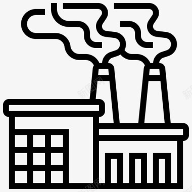 工厂烟雾空气污染图标