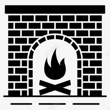 壁炉火焰烟囱图标