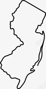 新泽西州美国地图图标
