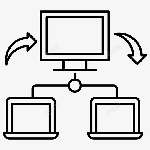 数据共享连接的设备数据传输svg_新图网 https://ixintu.com 数据 共享 连接 lan 网络 设备 数据传输 无线网络 通信线路 图标