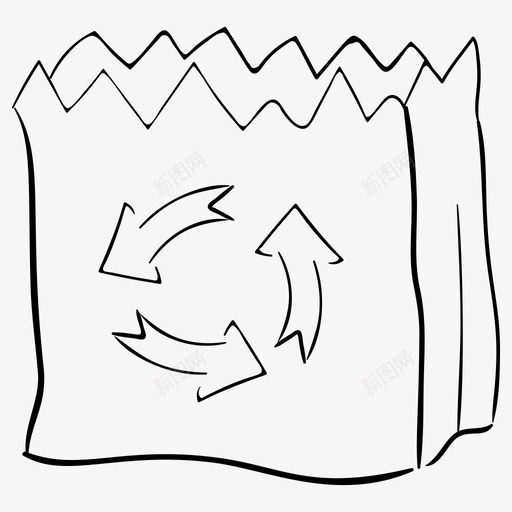 回收袋垃圾袋废物管理svg_新图网 https://ixintu.com 向量 回收 图标 垃圾袋 废物 废物利用 生态 管理 自然 轮廓