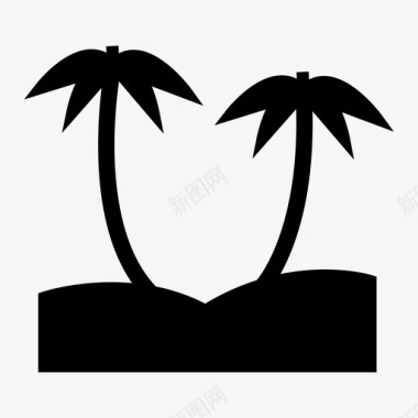 棕榈树海滩植物图标