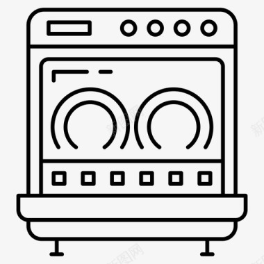 洗碗机家用电器厨房用具图标