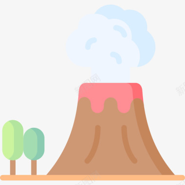 火山热带目的地2平坦图标