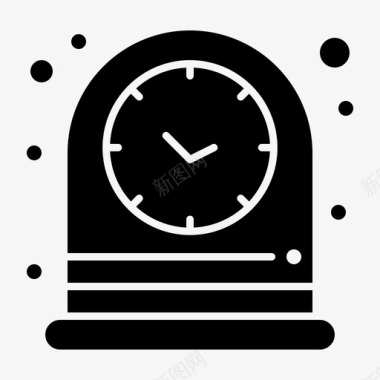 手表时钟实心时钟管理符号图标