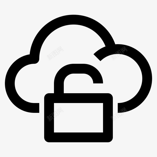 解锁云挂锁svg_新图网 https://ixintu.com 解锁 挂锁 保护 安全 云化
