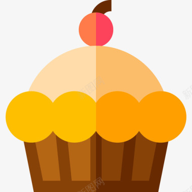 纸杯蛋糕甜点和糖果19扁平图标