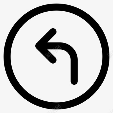 左转弯方向行驶图标