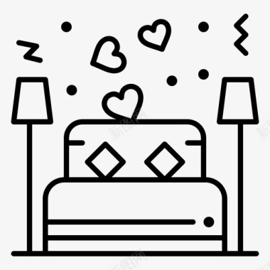 床情侣爱情图标