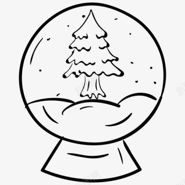 雪球圣诞球雪穹顶图标