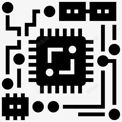 电路板电子微芯片svg_新图网 https://ixintu.com 电路板 电子 芯片 处理器 机器人 工程 glyph 0000062