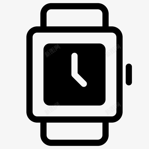 方形智能手表时钟设备svg_新图网 https://ixintu.com 方形 智能 手表 时钟 设备 数字