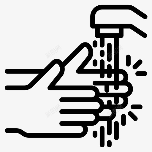 手洗洗手1线性svg_新图网 https://ixintu.com 手洗 洗手 线性