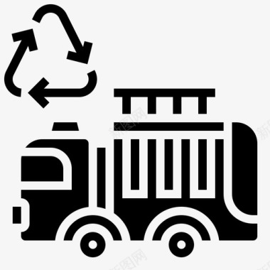 垃圾车垃圾桶回收图标