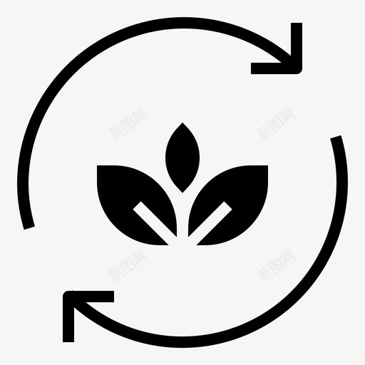 循环利用生态树叶svg_新图网 https://ixintu.com 生态 循环 利用 树叶 植物 自然