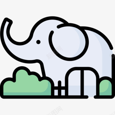 大象城市元素81线性颜色图标