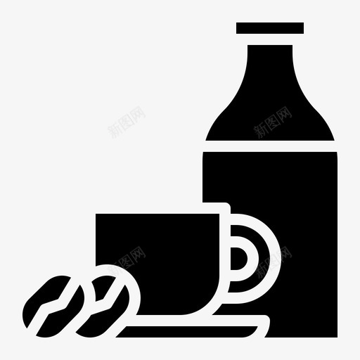 咖啡和牛奶瓶子生意svg_新图网 https://ixintu.com 咖啡 牛奶 瓶子 生意 杯子 咖啡店