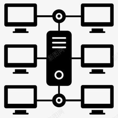 计算机网络计算机连接数据网络图标